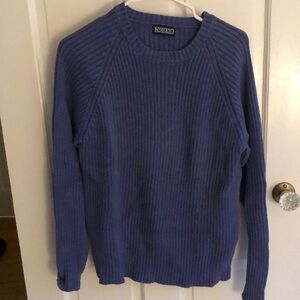 Classic Lands End cotton knit sweater medium purplish blue